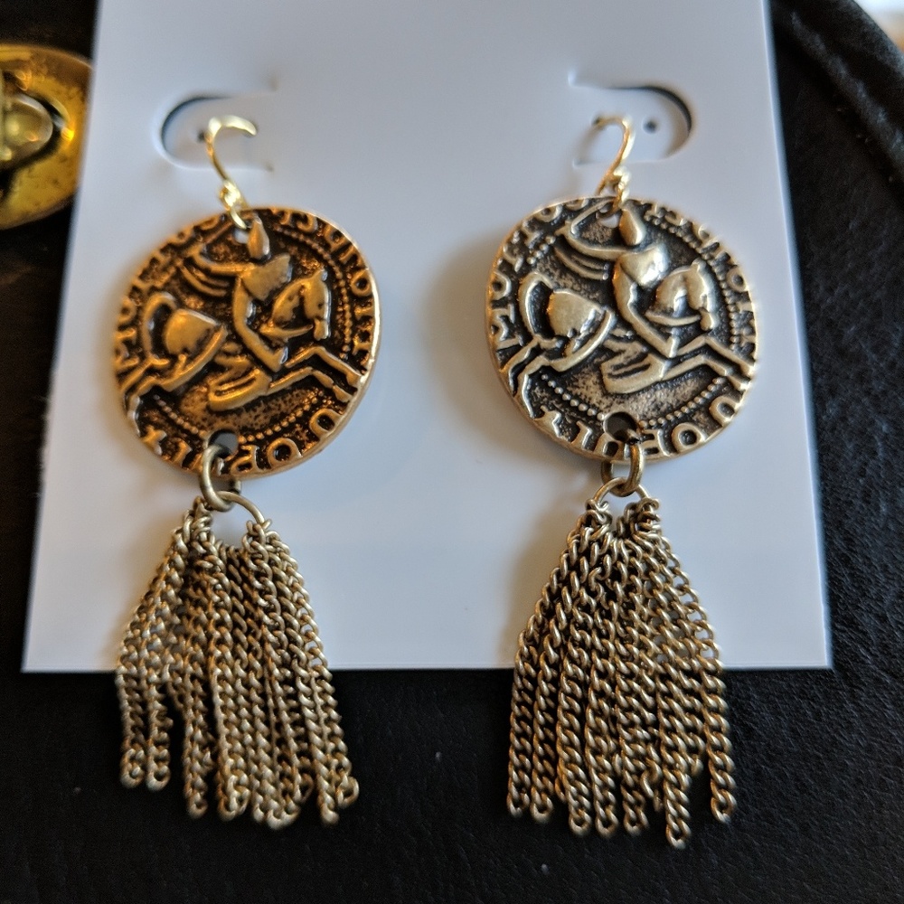 Silpada Brass Knights Guard Earrings. New